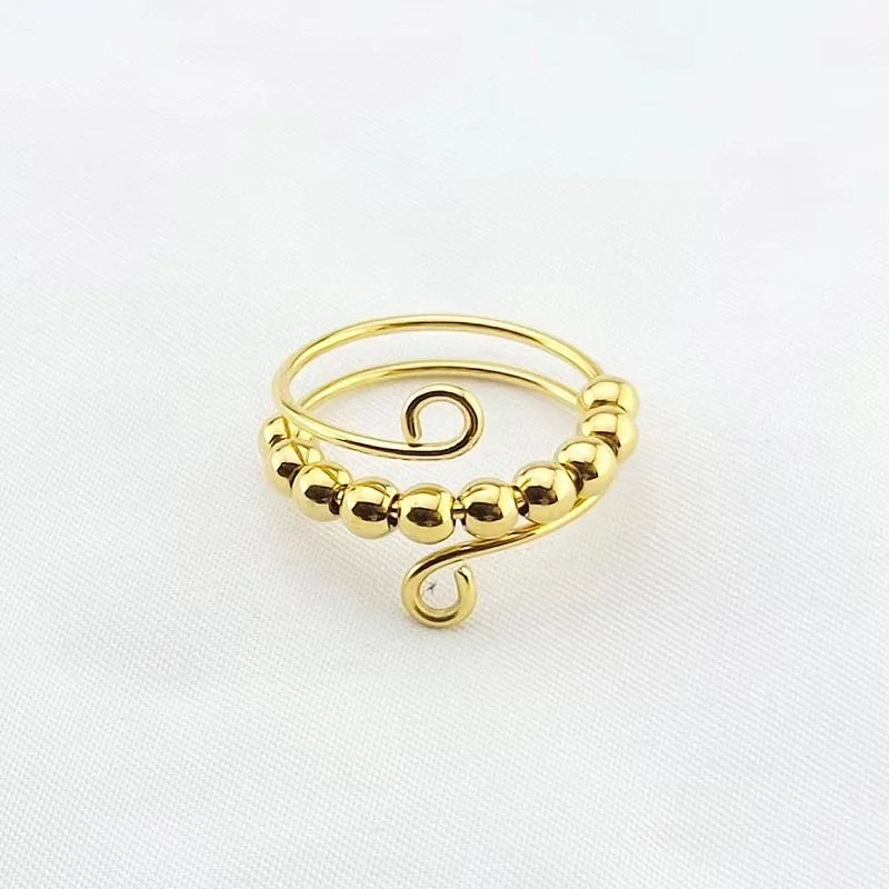 Anxiety Rings For Women Spiral Fidget Beads