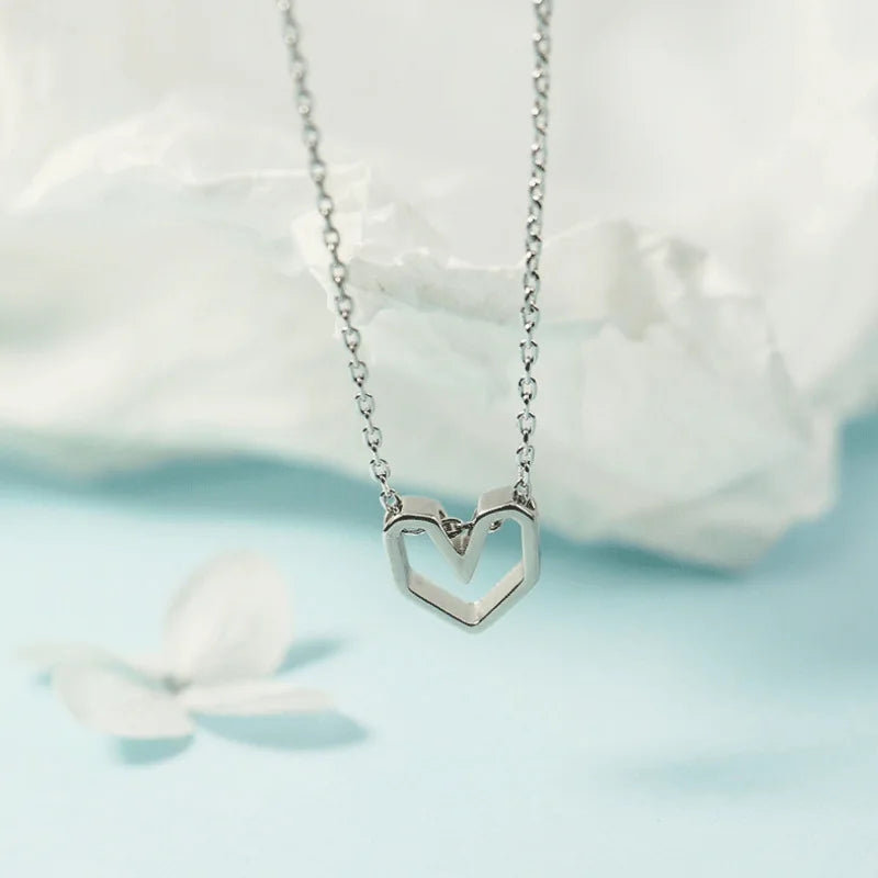 Collier d'amour en argent sterling 925