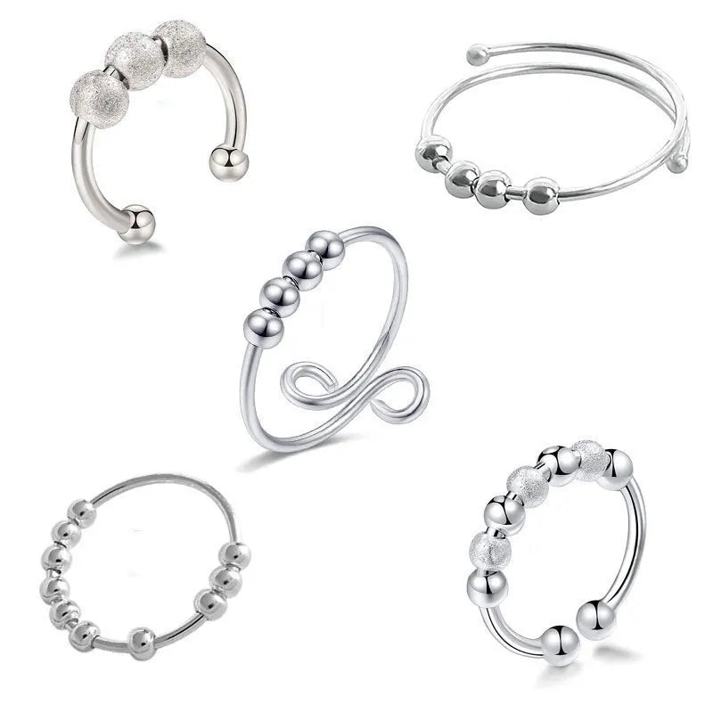 Anxiety Rings For Women Spiral Fidget Beads