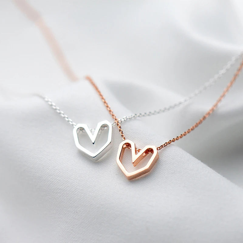 Collier d'amour en argent sterling 925